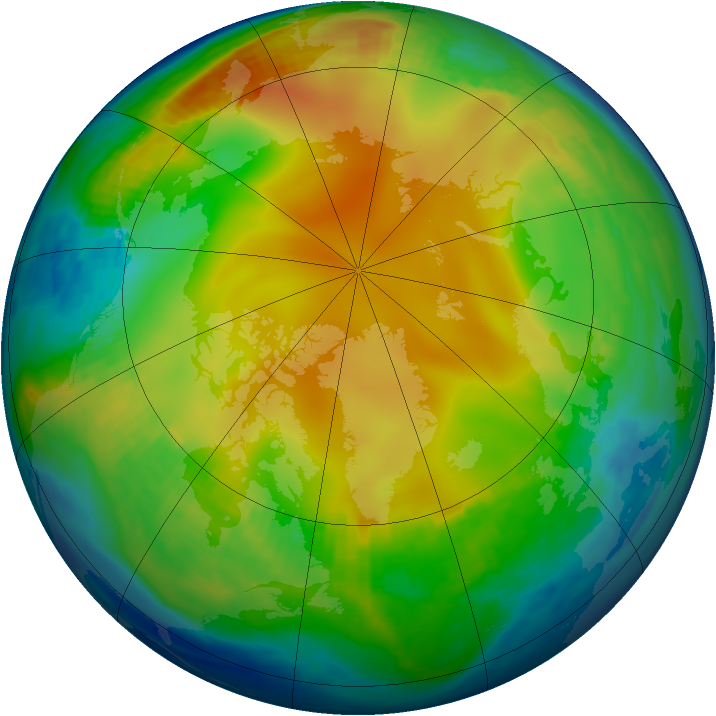 Arctic ozone map for 16 December 1987
